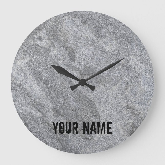 Stone granite structure grey stoneware large clock (Front)