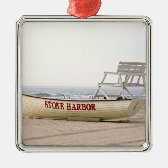 Stone Harbour Lifeguard Boat Ornament (Front)