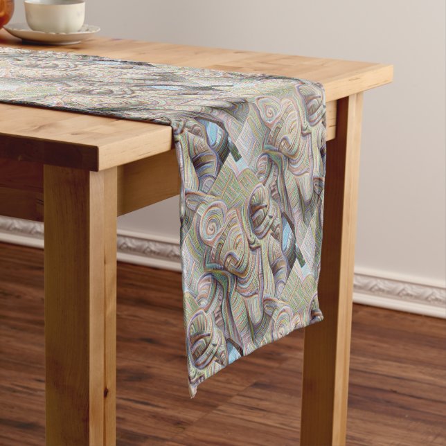 stone hindu deity sculpture short table runner (In Situ)
