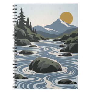 Stone in the Stream Modern Nature Notebook
