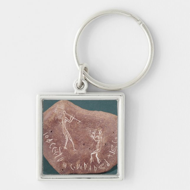 Stone inscribed with a dancer key ring (Front)