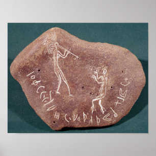 Stone inscribed with a dancer poster