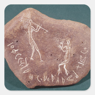 Stone inscribed with a dancer square sticker