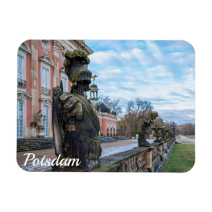 Stone knight statues near palace in Potsdam Magnet