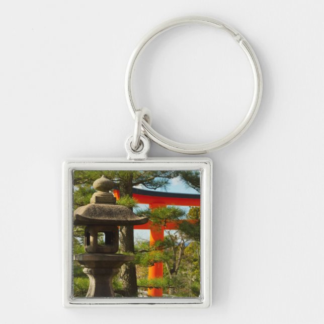 Stone Lantern and Torii Gate Key Ring (Front)