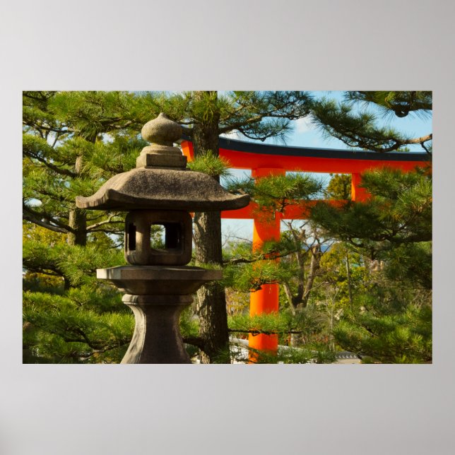 Stone Lantern and Torii Gate Poster (Front)