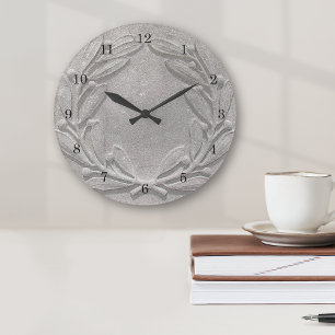 Stone Laurel Wreath Large Clock