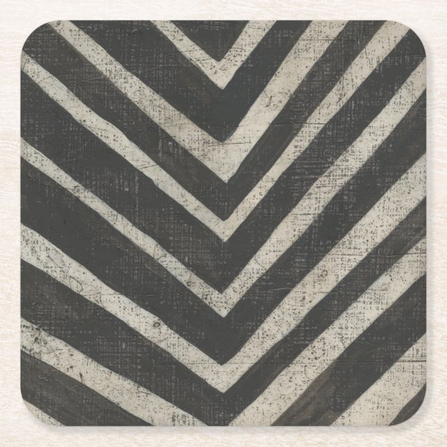 Stone - Lines Square Paper Coaster (Front)
