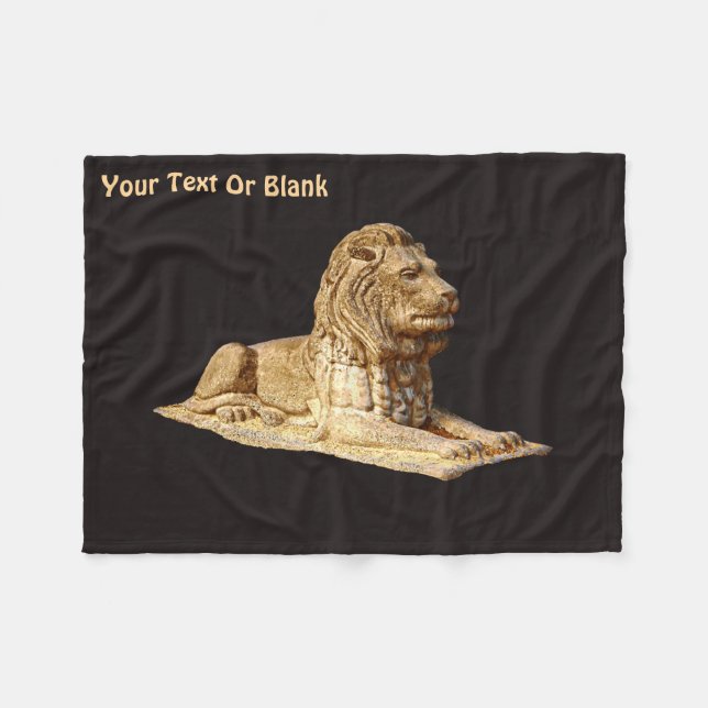 Stone Lion Fleece Blanket (Front (Horizontal))