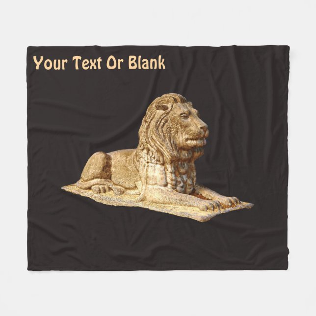 Stone Lion Fleece Blanket (Front (Horizontal))
