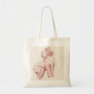 Stone Lion Guardian Statue drawing Tote Bag