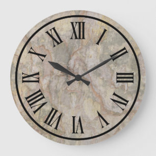 Stone Look Roman numeral Large Clock