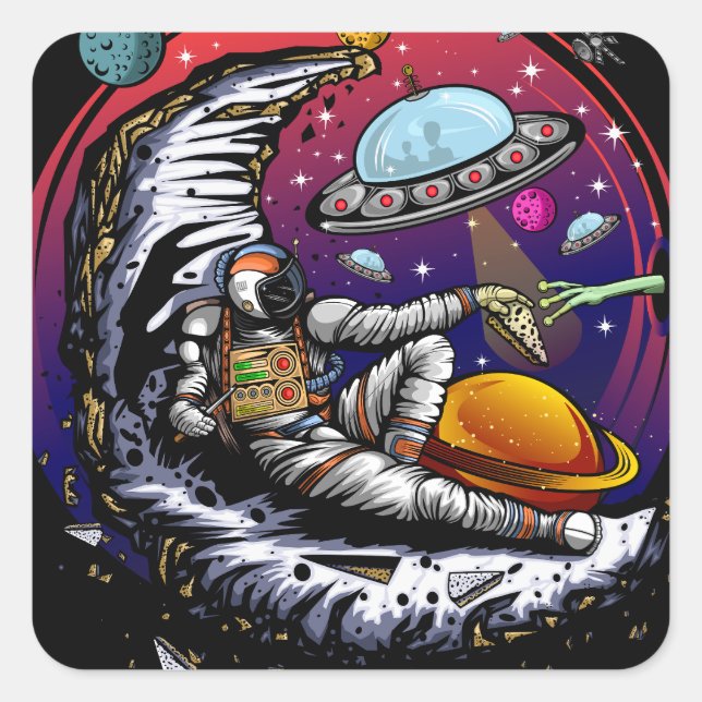 Stone Magnet Square Sticker (Front)