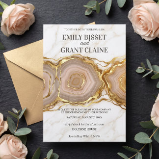 Stone Marble Agate Wedding Invitation
