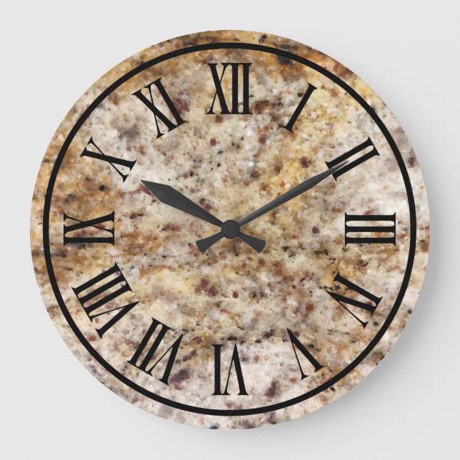 Stone Marble Look Roman Numberal Large Clock (Front)