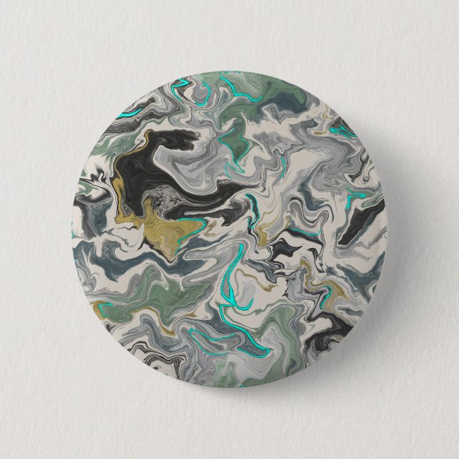 Stone Marbling with Turquoise Veins 2 1/4" Round 6 Cm Round Badge (Front)