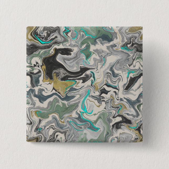 Stone Marbling with Turquoise Veins 2" Square 15 Cm Square Badge (Front)