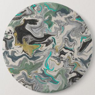 Stone Marbling with Turquoise Veins 6" Round 6 Cm Round Badge