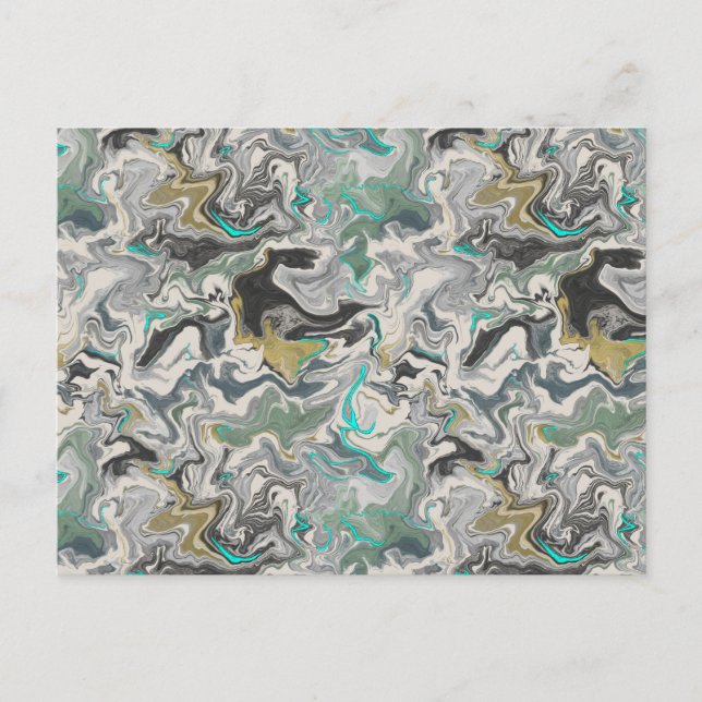 Stone Marbling with Turquoise Veins Postcard (Front)