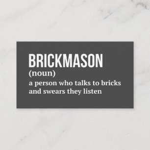 Stone Mason Funny Meaning Business Card