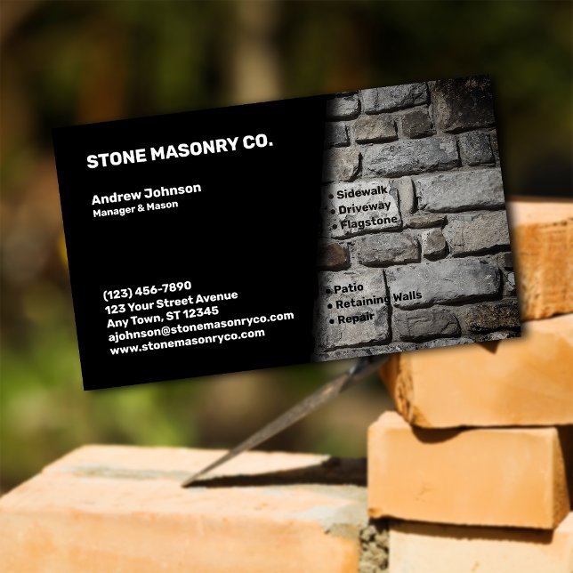 Stone Masonry Company Business Card (Creator Uploaded)