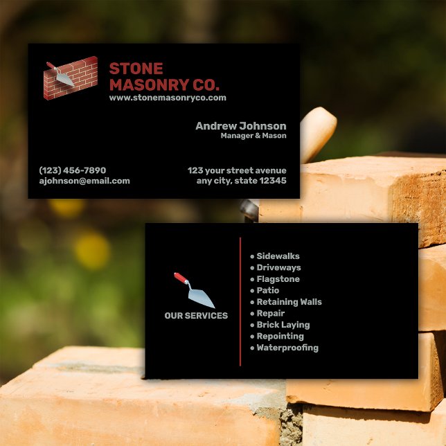 Stone Masonry Company Business Card (Creator Uploaded)