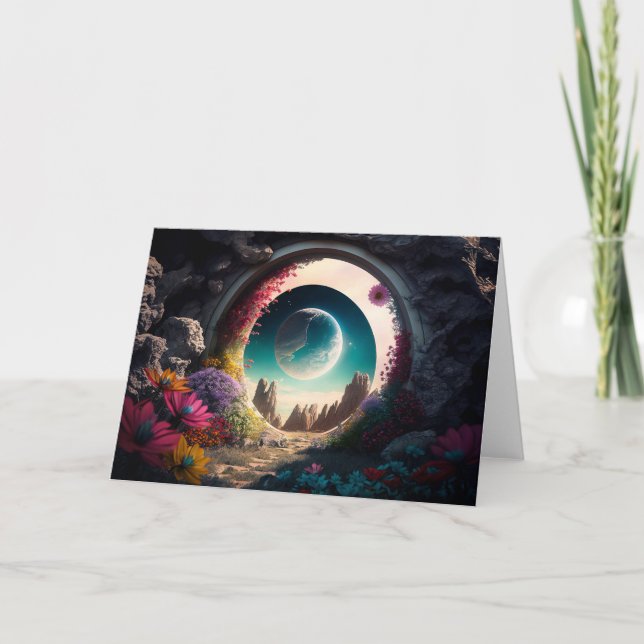 Stone moon gate note card (Front)