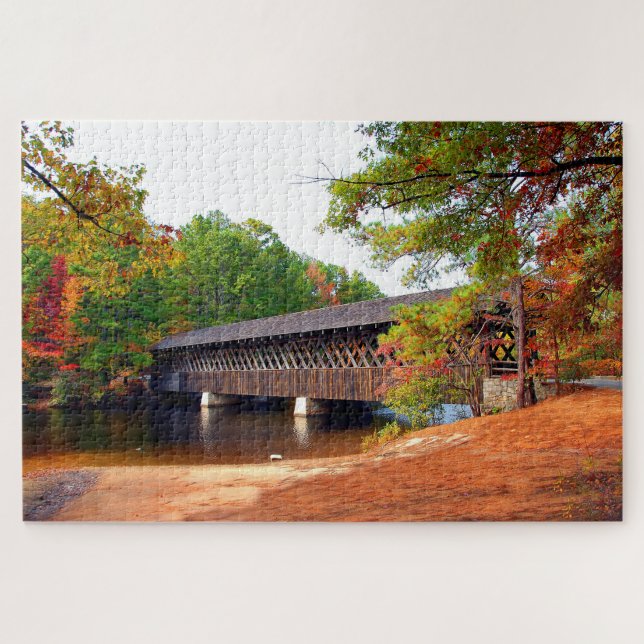 Stone Mountain Georgia Covered Bridge Jigsaw Puzzle (Horizontal)