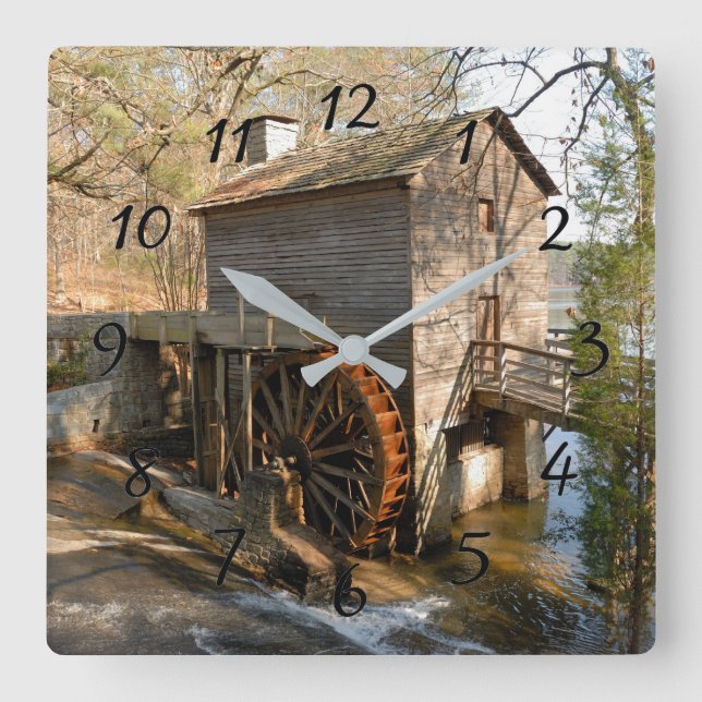 Stone Mountain Georgia Mill Square Wall Clock (Front)