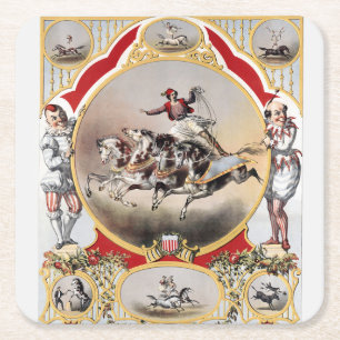 Stone & Murray's Circus, Circa 1870. Square Paper Coaster
