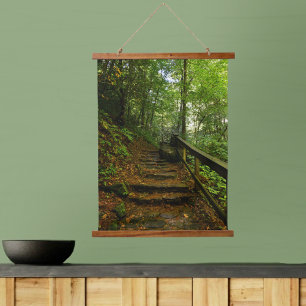 Stone Path in Mountain Forest Photographic Nature Hanging Tapestry