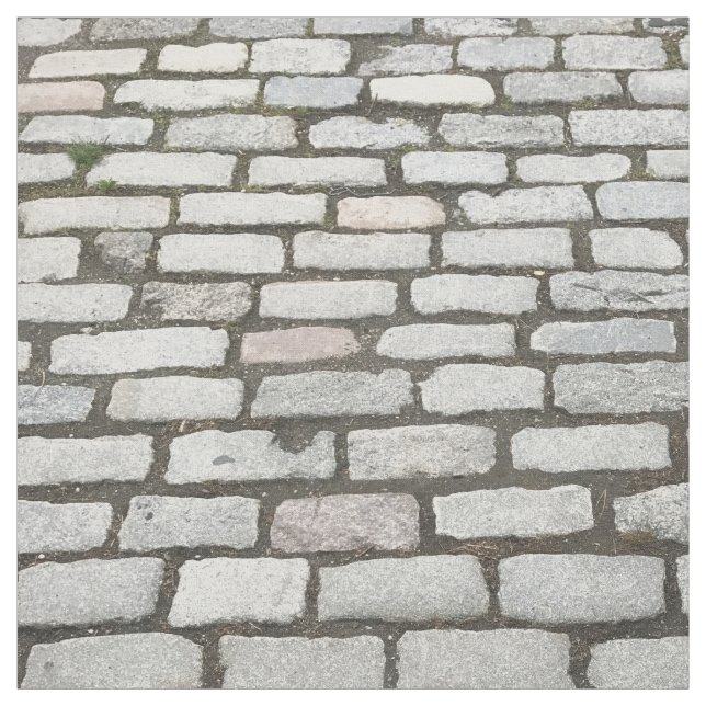 Stone Pathway Grey Cobblestone Street Sidewalk Fabric (Swatch)