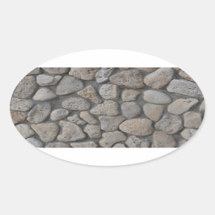 Stone pattern oval sticker