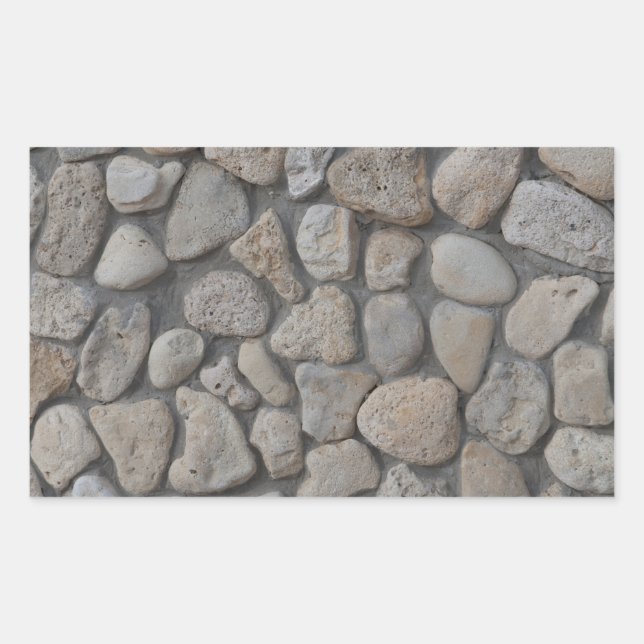 Stone pattern rectangular sticker (Front)