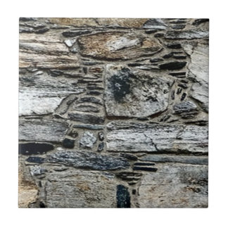 Stone-patterned Small Ceramic Tile - Grey, Brown