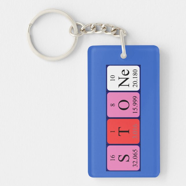 Stone periodic table name keyring (Front)