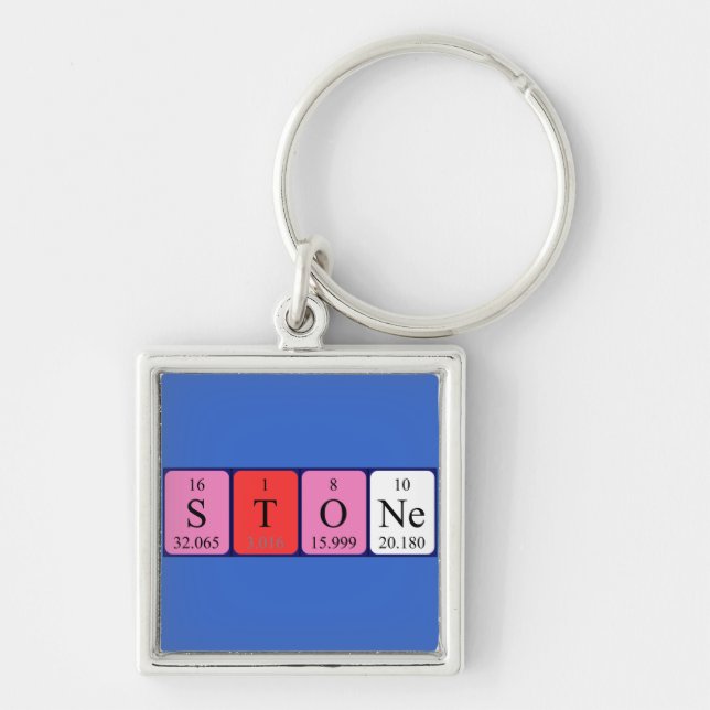 Stone periodic table name keyring (Front)