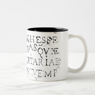 Stone Plate on a Street in Lisbon Two-Tone Coffee Mug