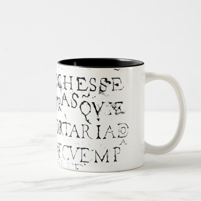 Stone Plate on a Street in Lisbon Two-Tone Coffee Mug (Right)