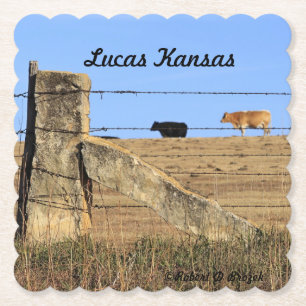 Stone Post Fence Paper Coaster