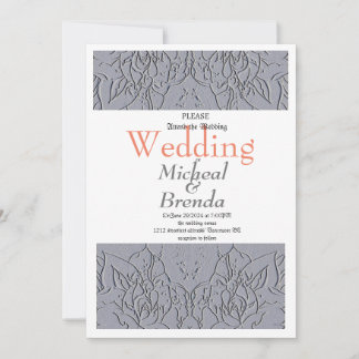 Stone Roses Motif Wedding Invitation