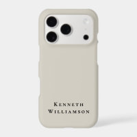 Stone Sand Monogram Black Name Minimalist Chic Men