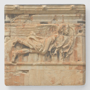 Stone Sculpture in Greece Sq Coaster