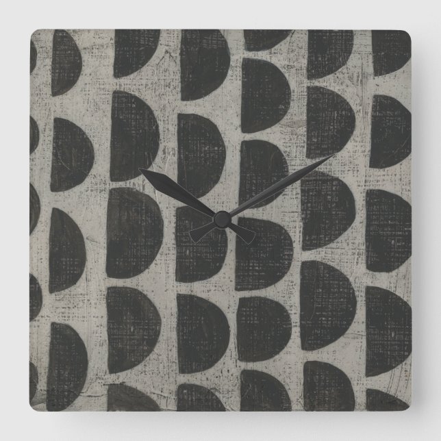 Stone - Semicircles Square Wall Clock (Front)
