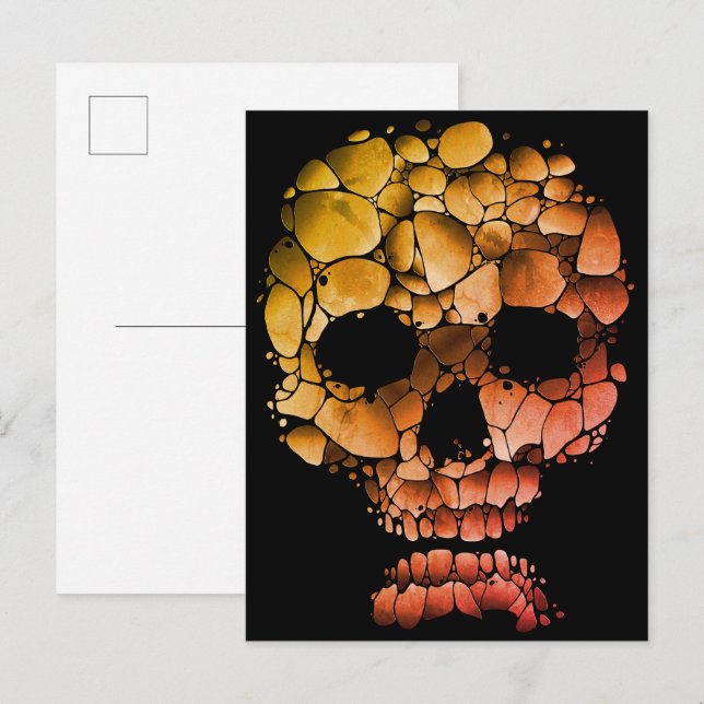 Stone Skull – Unique Rock-Inspired Gothic Art Postcard (Front/Back)