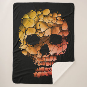 Stone Skull – Unique Rock-Inspired Gothic Art Sherpa Blanket