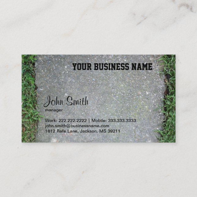 Stone Slab and Green Grass business card (Front)