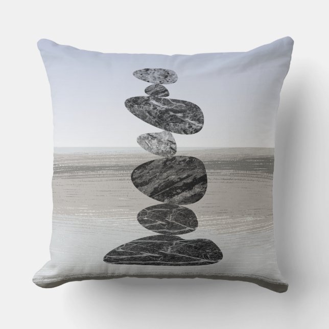 Stone Stack Pebbles Pillow (Front)