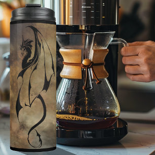 Stone Tile Dragon Thermal Tumbler