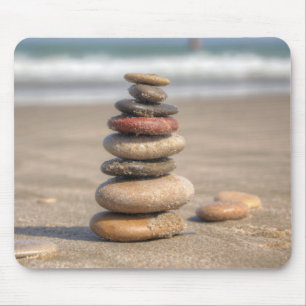 Stone Tower On Beach Mouse Pad